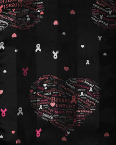 Breast Cancer Pink Ribbon Print Black