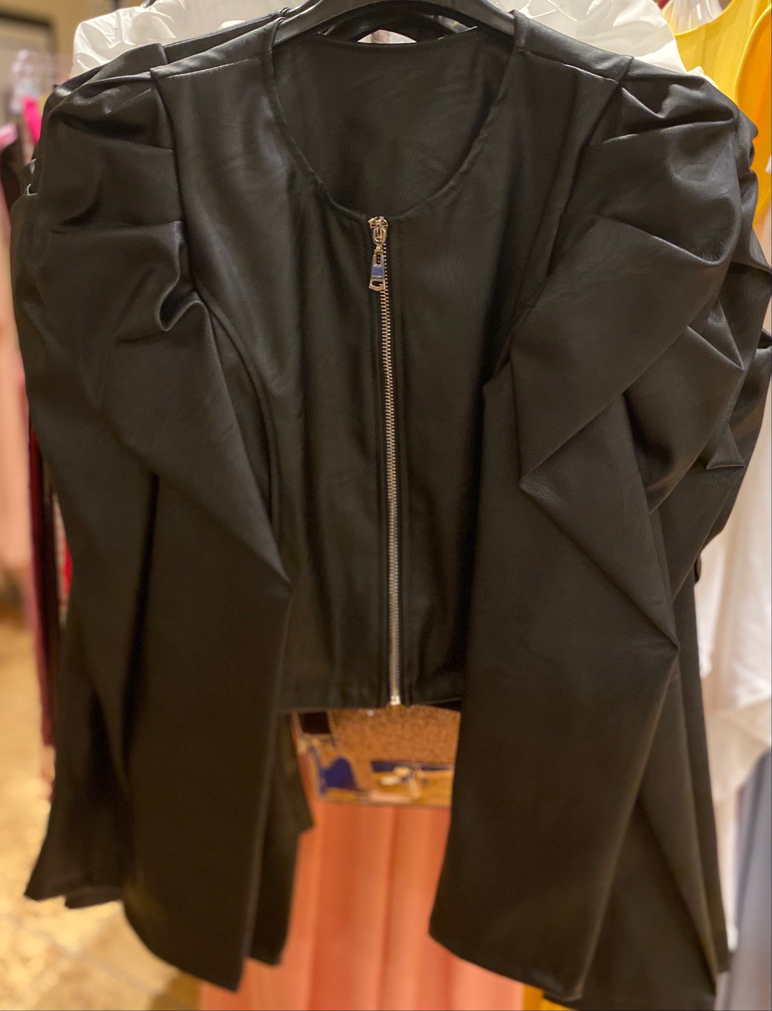 Nickie Leatherette Crop Jacket