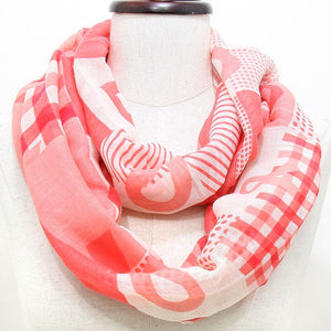 Pink Ribbon Polyester Infinity Scarf